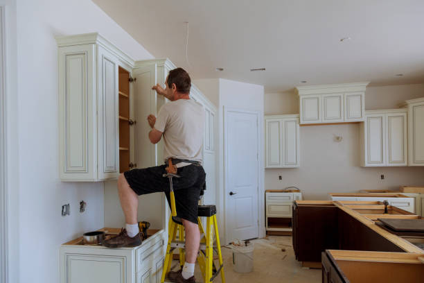 Kitchen island installation in New Hope by JMT Kitchen Cabinet